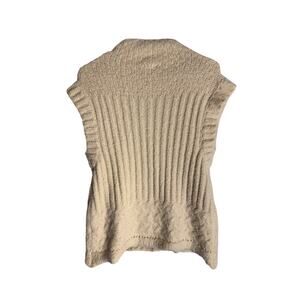 Hem and Thread Cream Knit Sleeveless Cowl Neck Sweater Vest - Size M